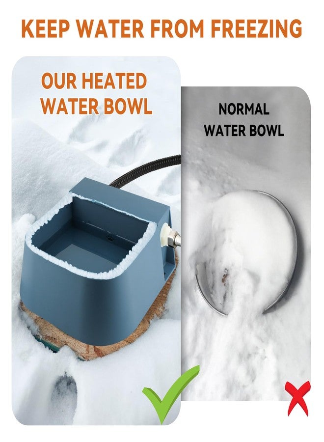 NAMSAN Automatic Water Dispenser for Dogs with Heater, Outdoor and Indoor, 2L Heated Water Bowl, Heated Watering Trough for Cats Chickens Rabbits Birds Bath Auto-Fill - Image 2